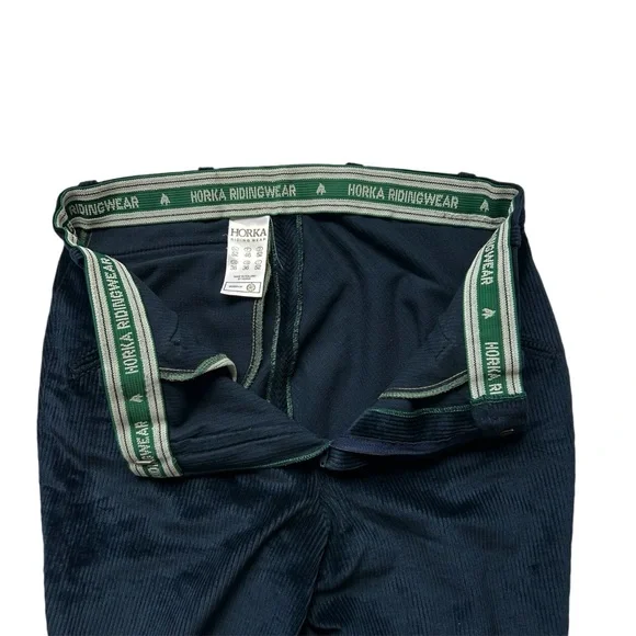 Horka Riding Wear Corduroy Horse Equestrian High Rise Jockey Pants Navy Size 36 - Picture 2 of 6